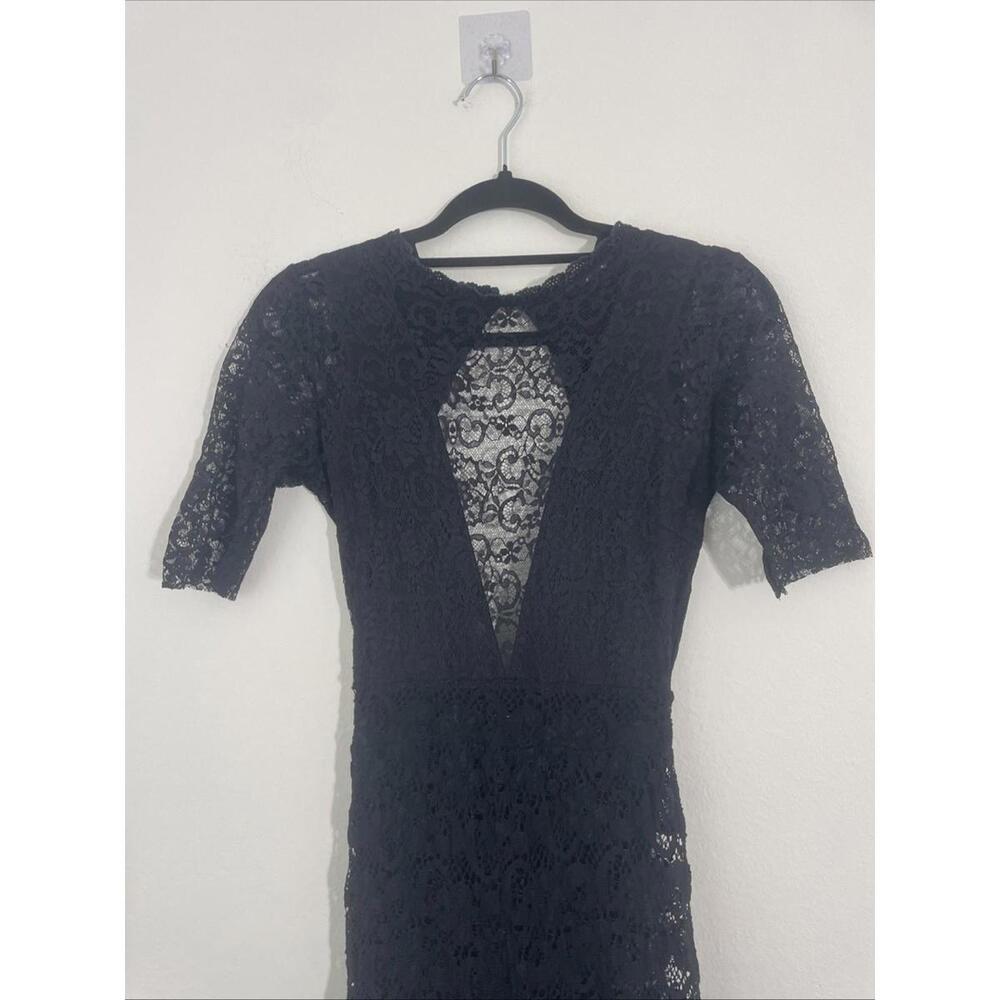 Free People x Nightcap Serata Black Lace short sleeveOpen Back Jumpsuit S $495 - Picture 6 of 8